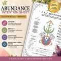 I Am Abundant Intention Sheet | Printable Reflection & Manifestation Worksheet