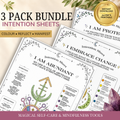 3 Intention Sheet Bundle | Abundance, Protection & Embracing Change