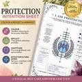 I Am Protected Intention Sheet | Printable Reflection & Manifestation Worksheet