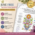 June Freebie: I Am Open to Adventures Intention Sheet