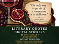 50 Literary Quotes Clipart PNGs | Digital Planner Stickers