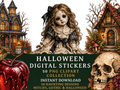 50 Gothic Halloween Clipart PNGs | Digital Planner Stickers