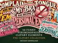 50 Funny Perimenopause Clipart PNGs | Menopause Humour & Digital Planner Stickers