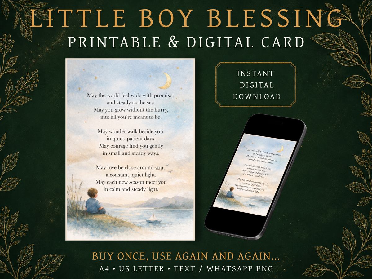 Little Boy Blessing | Printable & Digital Keepsake Card