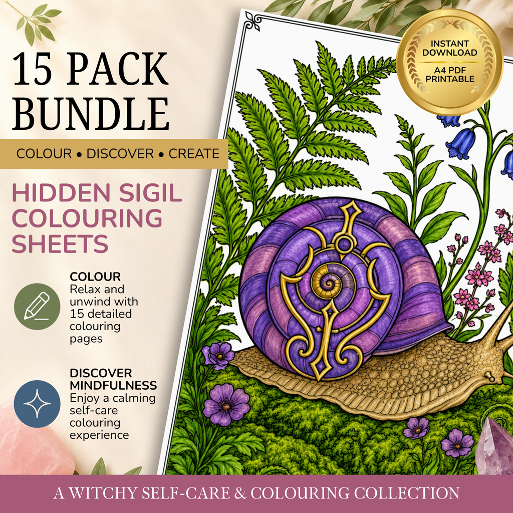 Hidden Sigil Colouring Pages | 15 Printable Mindfulness & Self-Care Worksheets