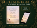 Little Girl Blessing | Printable & Digital Keepsake Card