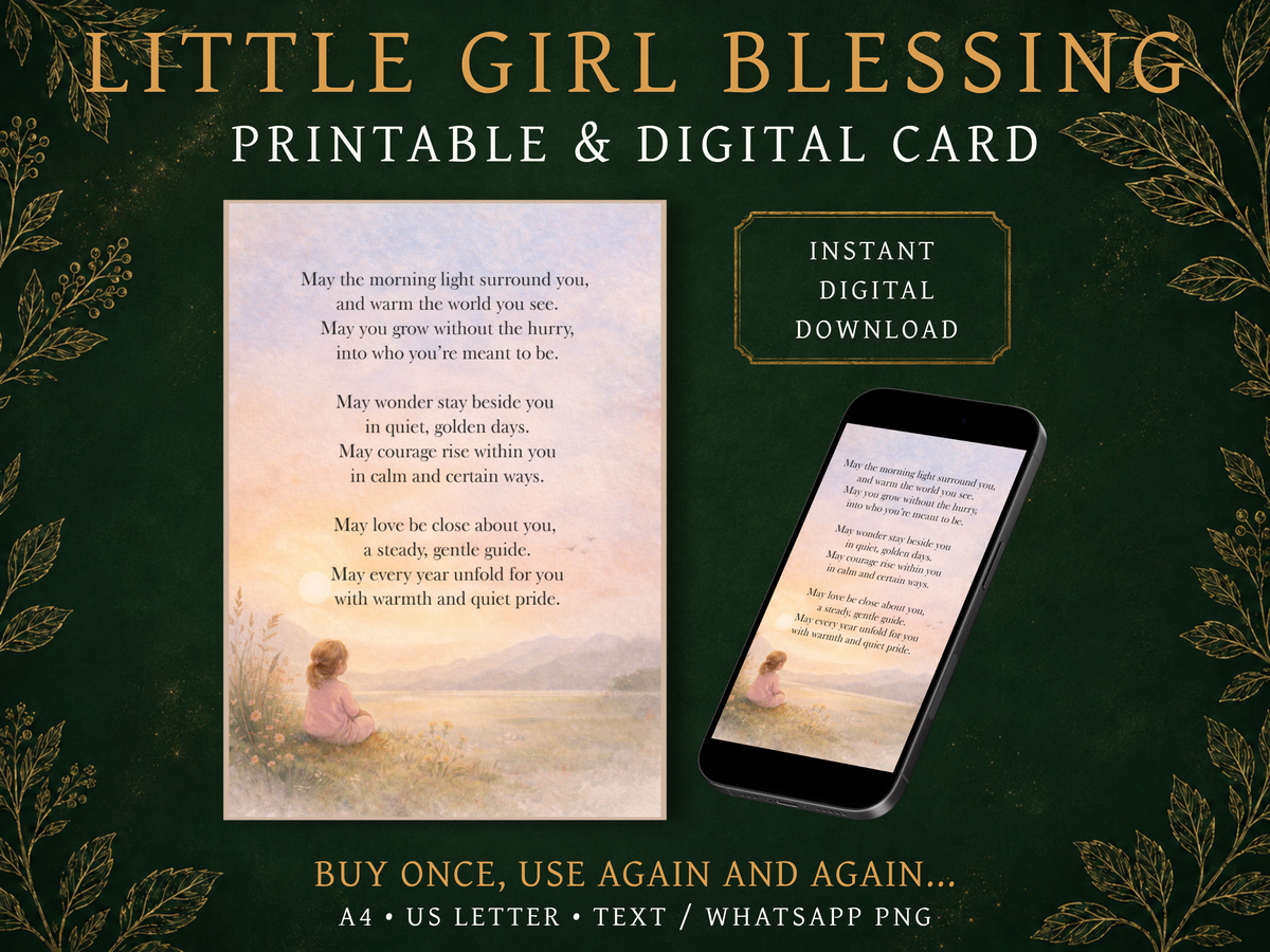 Little Girl Blessing | Printable & Digital Keepsake Card