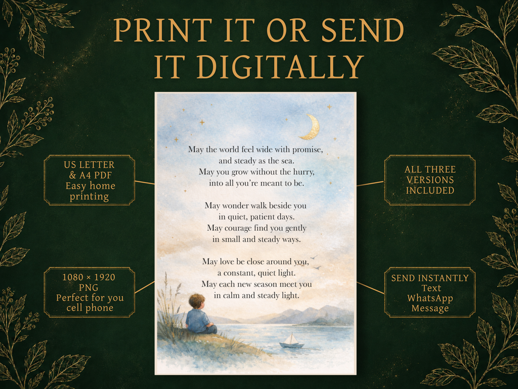 Little Boy Blessing | Printable & Digital Keepsake Card