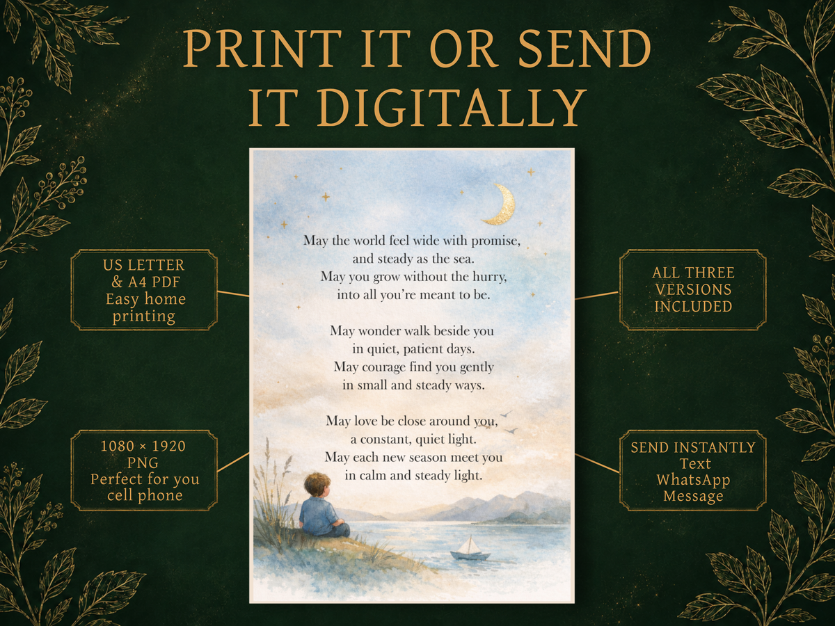 Little Boy Blessing | Printable & Digital Keepsake Card