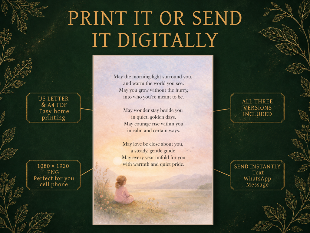 Little Girl Blessing | Printable & Digital Keepsake Card