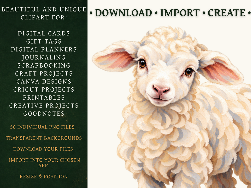 50 Farmyard & Countryside Animal Clipart PNGs | Digital Planner Stickers