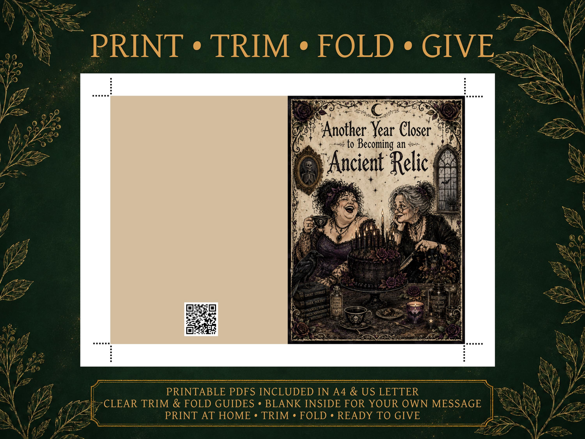 Gothic Birthday Card for Friend | Funny Printable & Digital Greeting Card