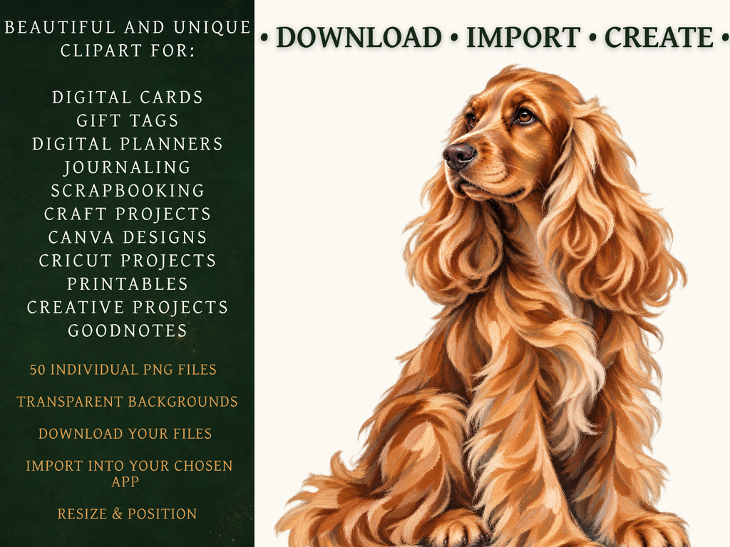 50 Dog Breed Clipart PNGs | Digital Planner Stickers