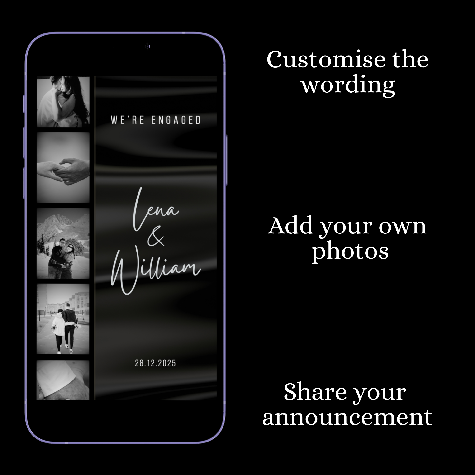 The Engagement — Digital Engagement Announcement Template
