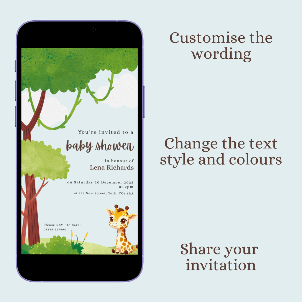 Jungle Baby — Digital Baby Shower Invitation Template