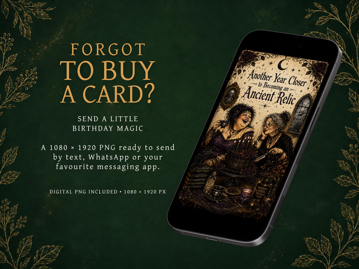 Gothic Birthday Card for Friend | Funny Printable & Digital Greeting Card