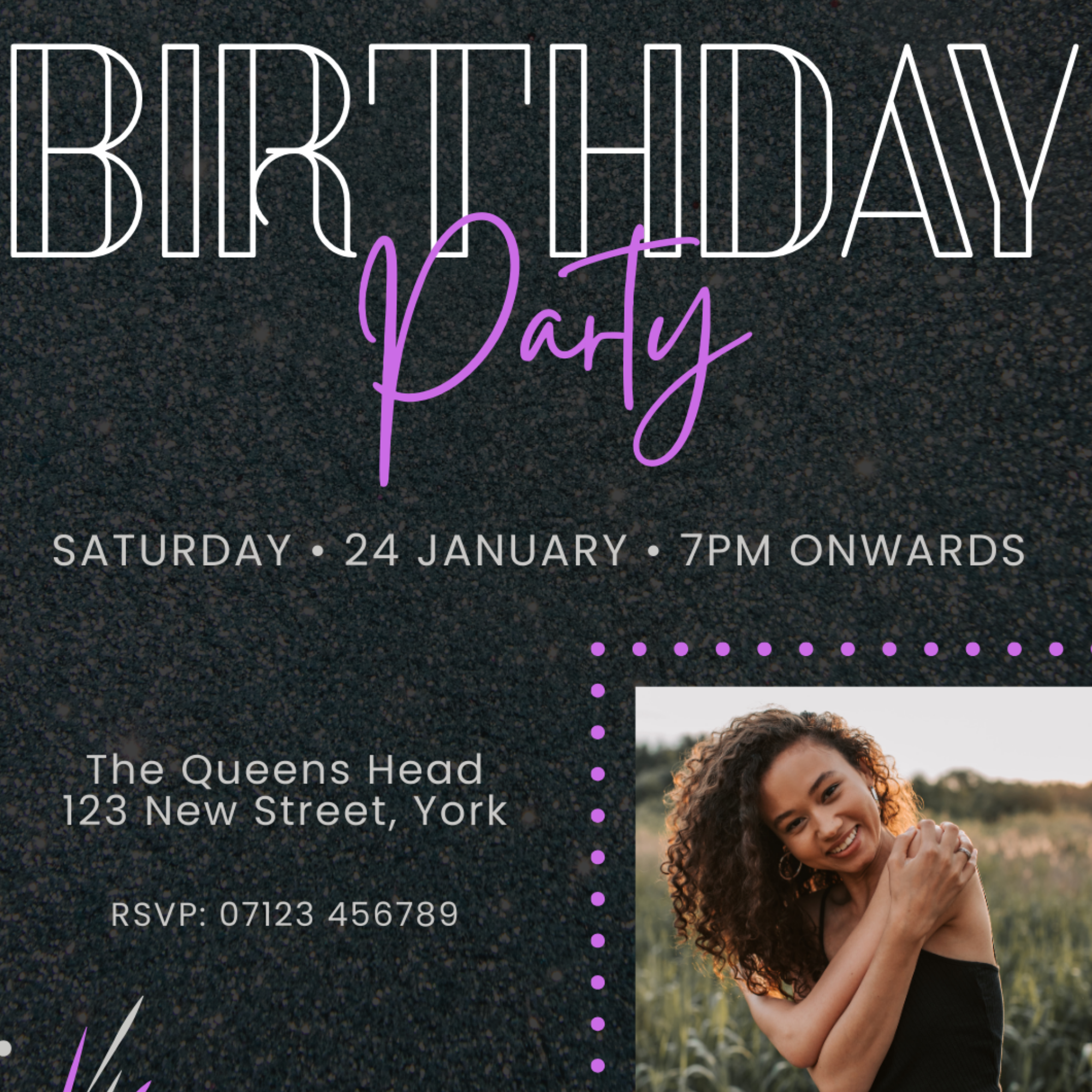 Midnight Spark – Digital Party Invitation Template