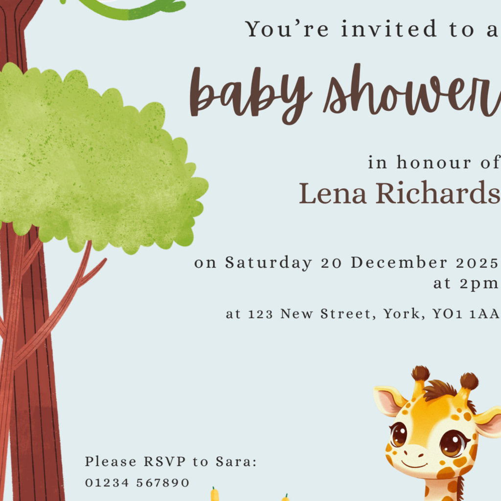 Jungle Baby — Digital Baby Shower Invitation Template