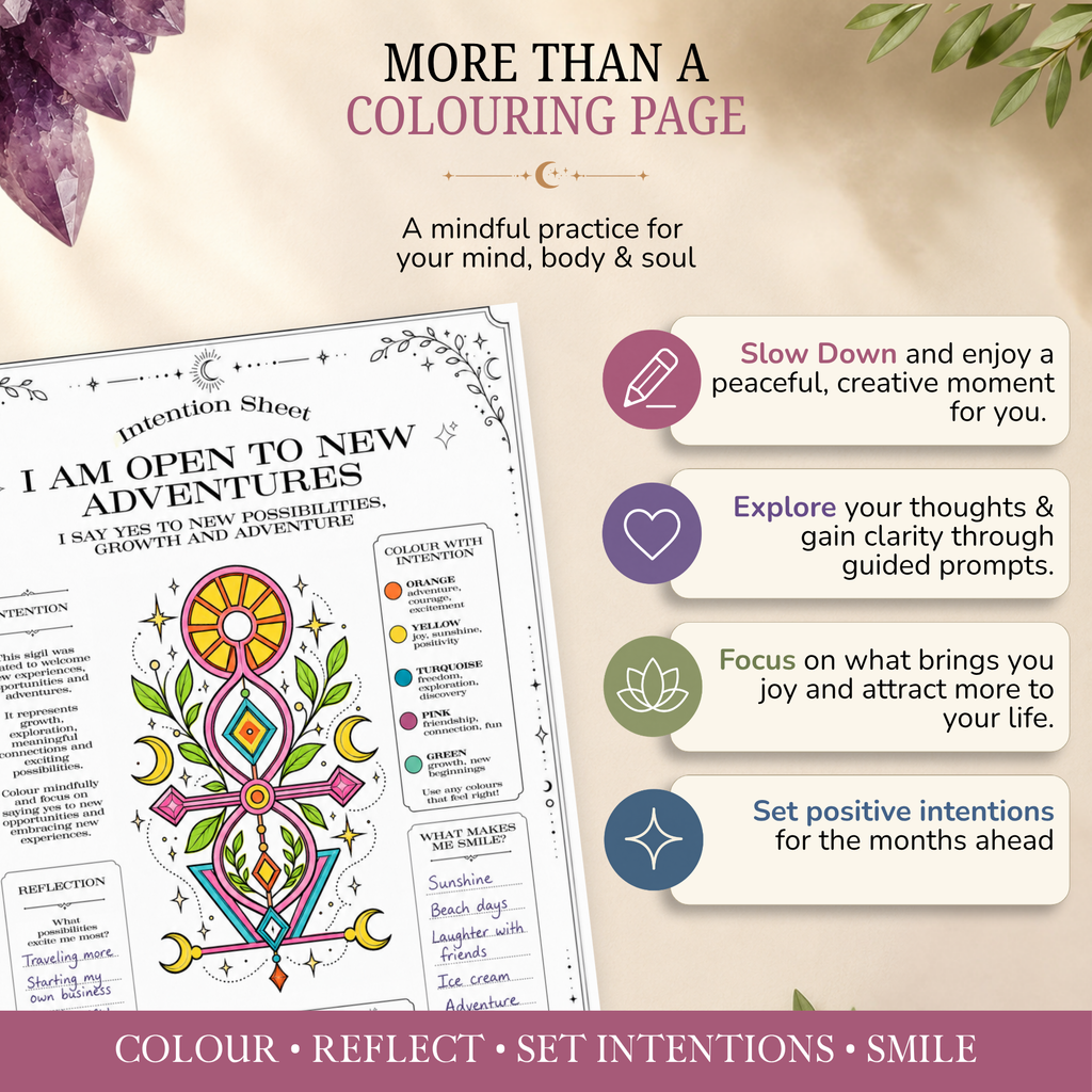 June Freebie: I Am Open to Adventures Intention Sheet