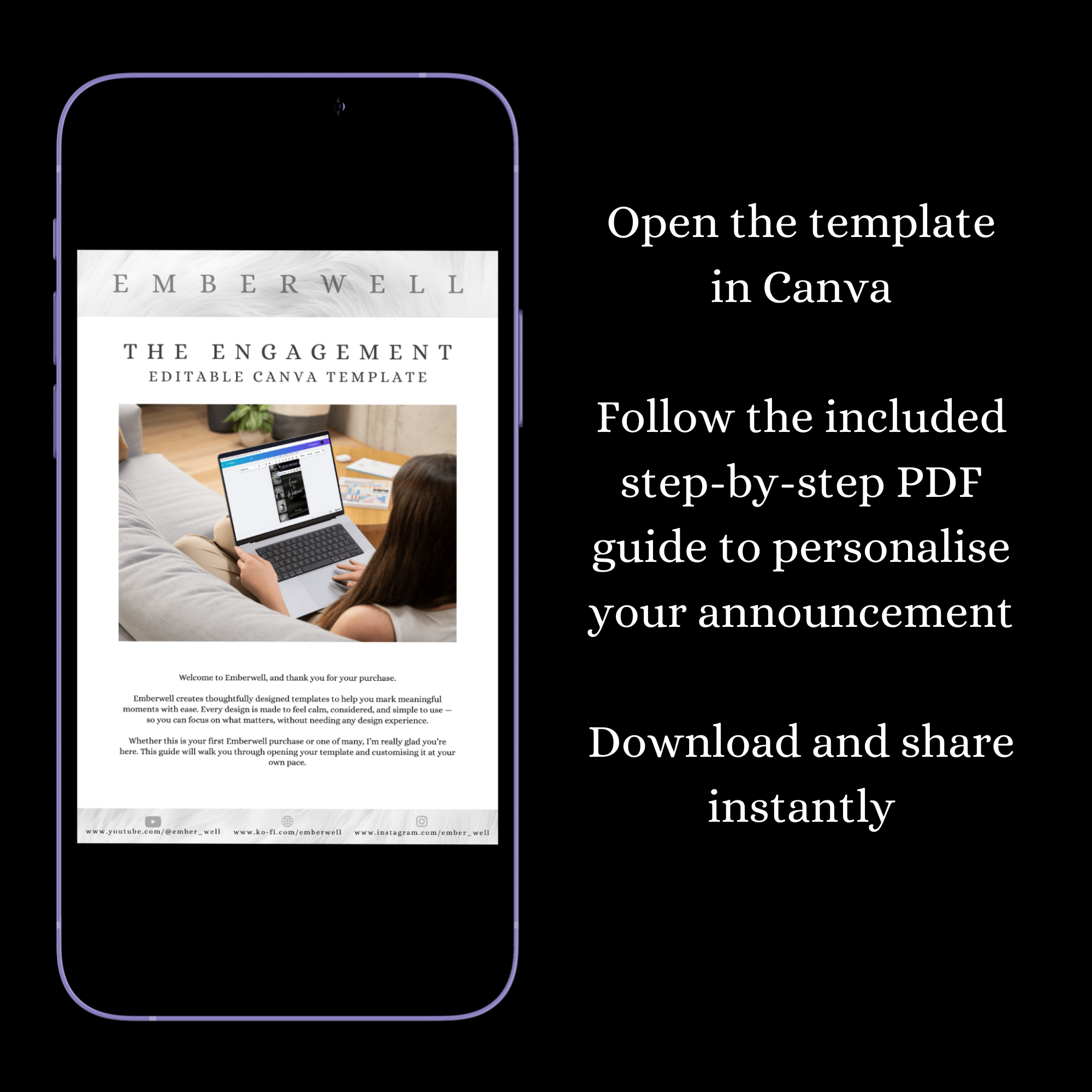 The Engagement — Digital Engagement Announcement Template