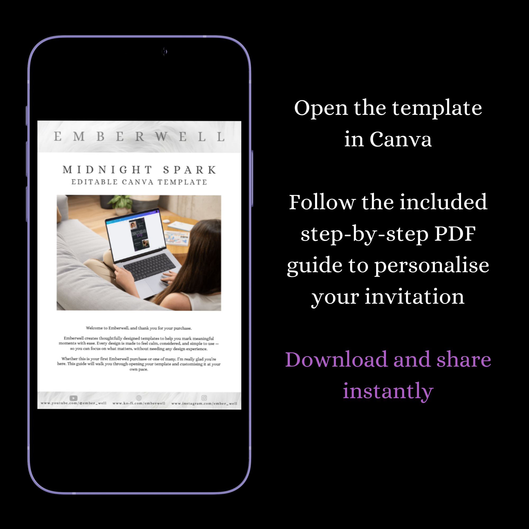 Midnight Spark – Digital Party Invitation Template