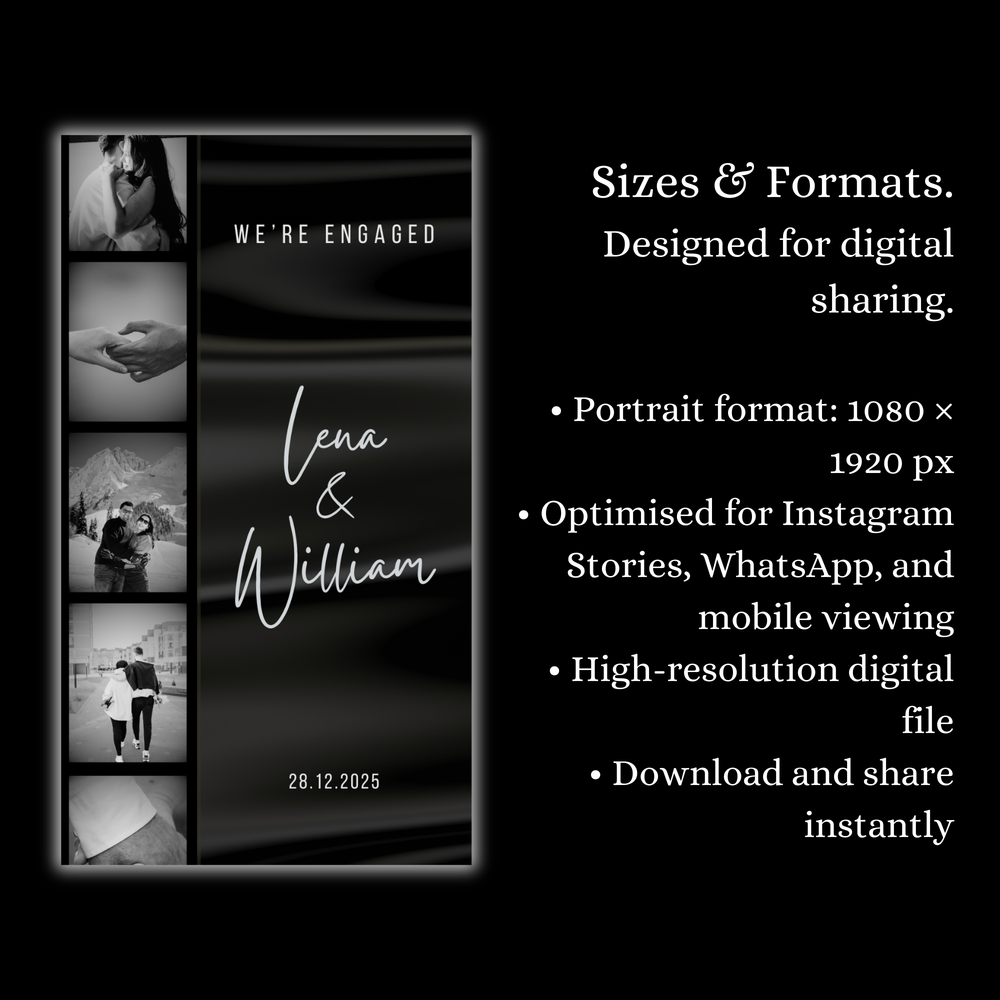 The Engagement — Digital Engagement Announcement Template