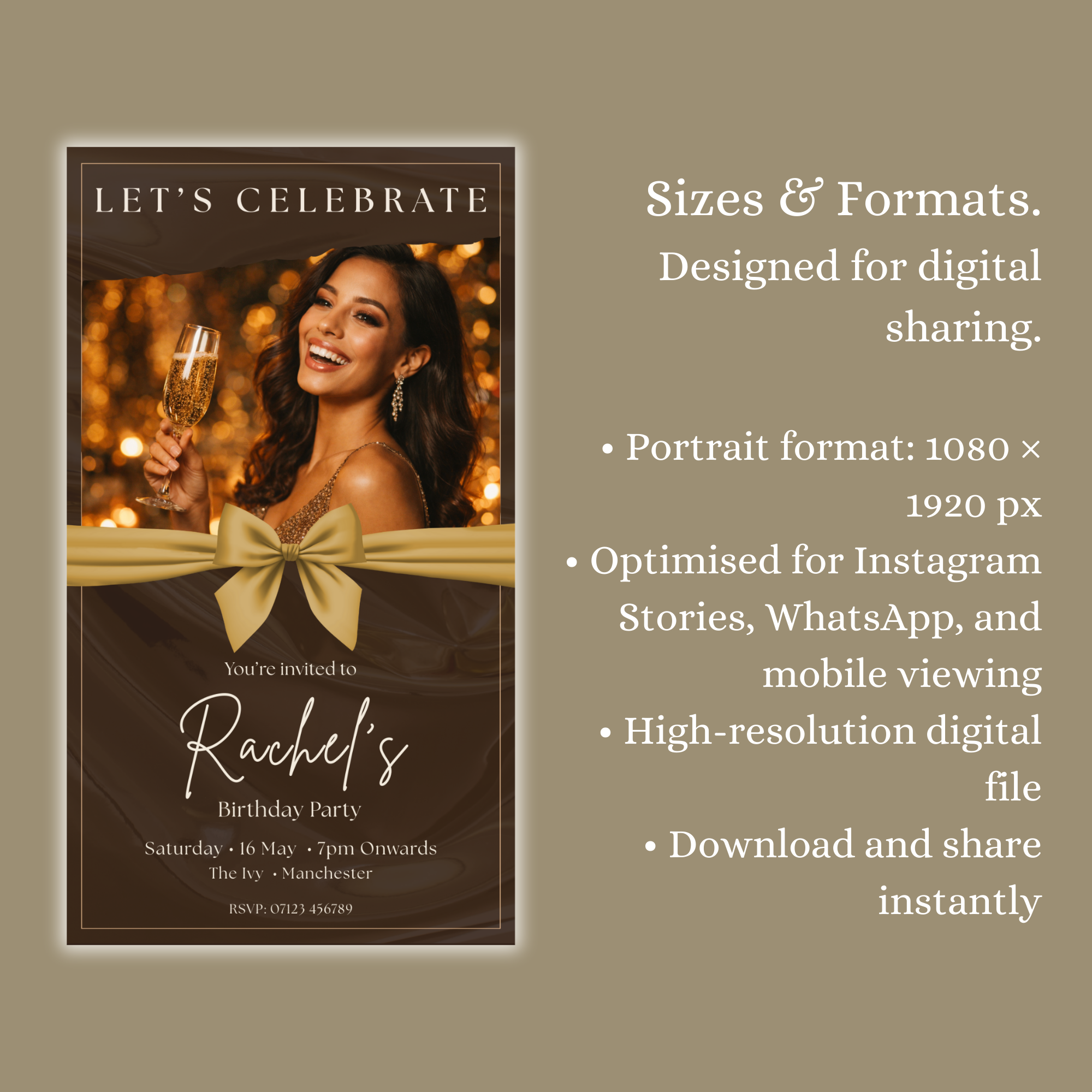 Champagne Toast — Digital Party Invitation Template