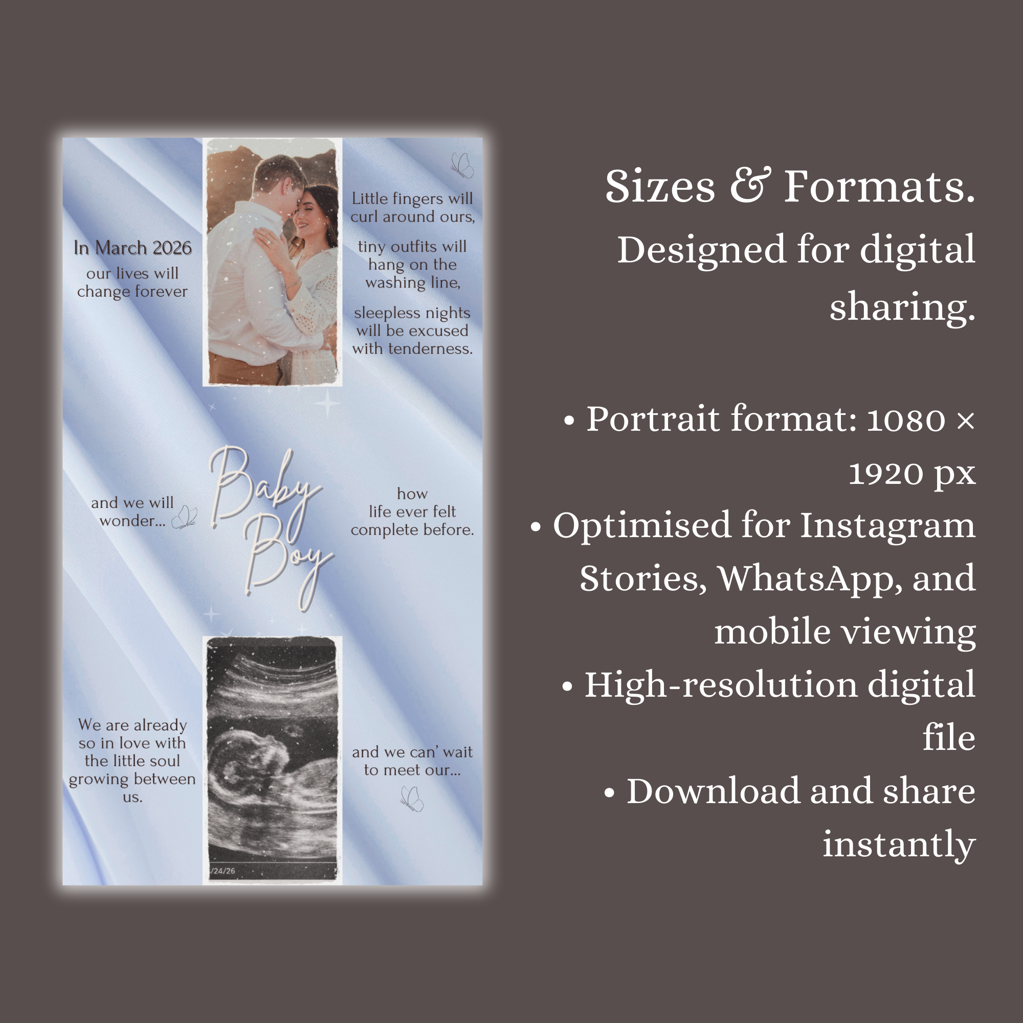 Filius - Digital Animated Gender Reveal Announcement