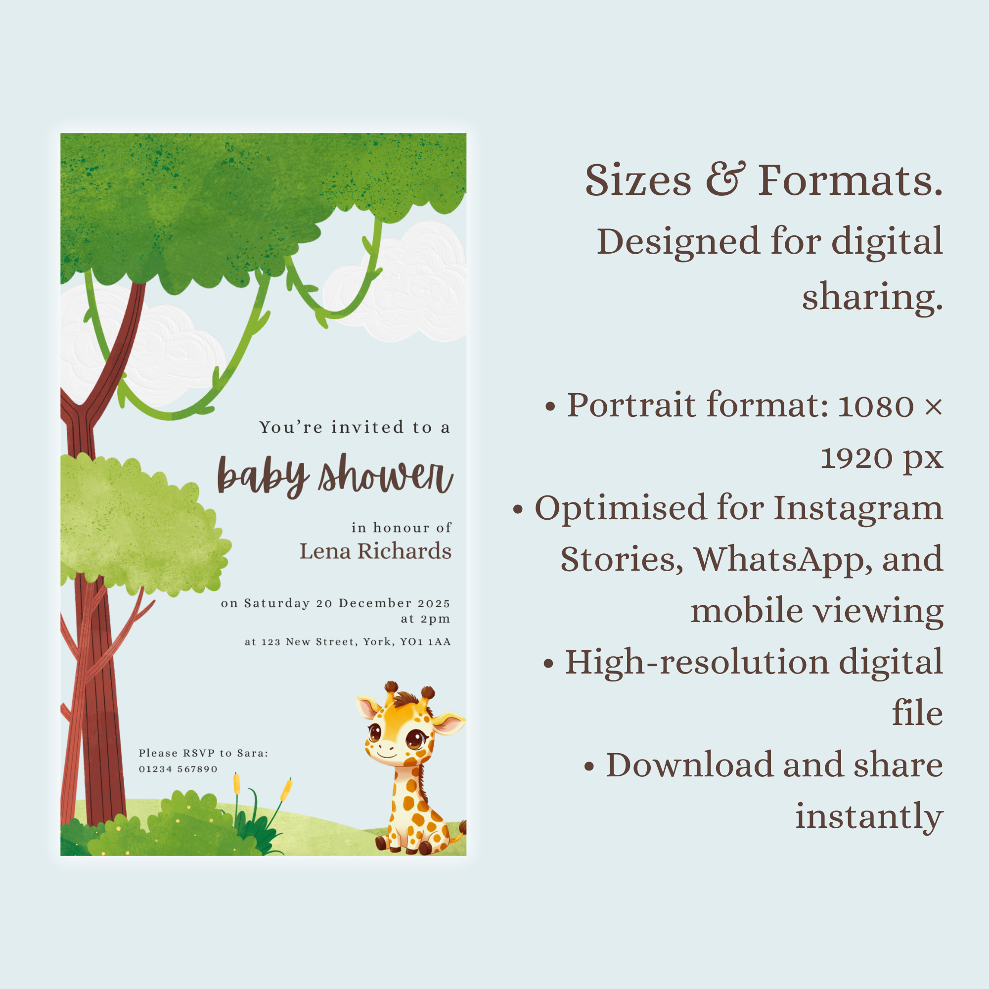 Jungle Baby — Digital Baby Shower Invitation Template