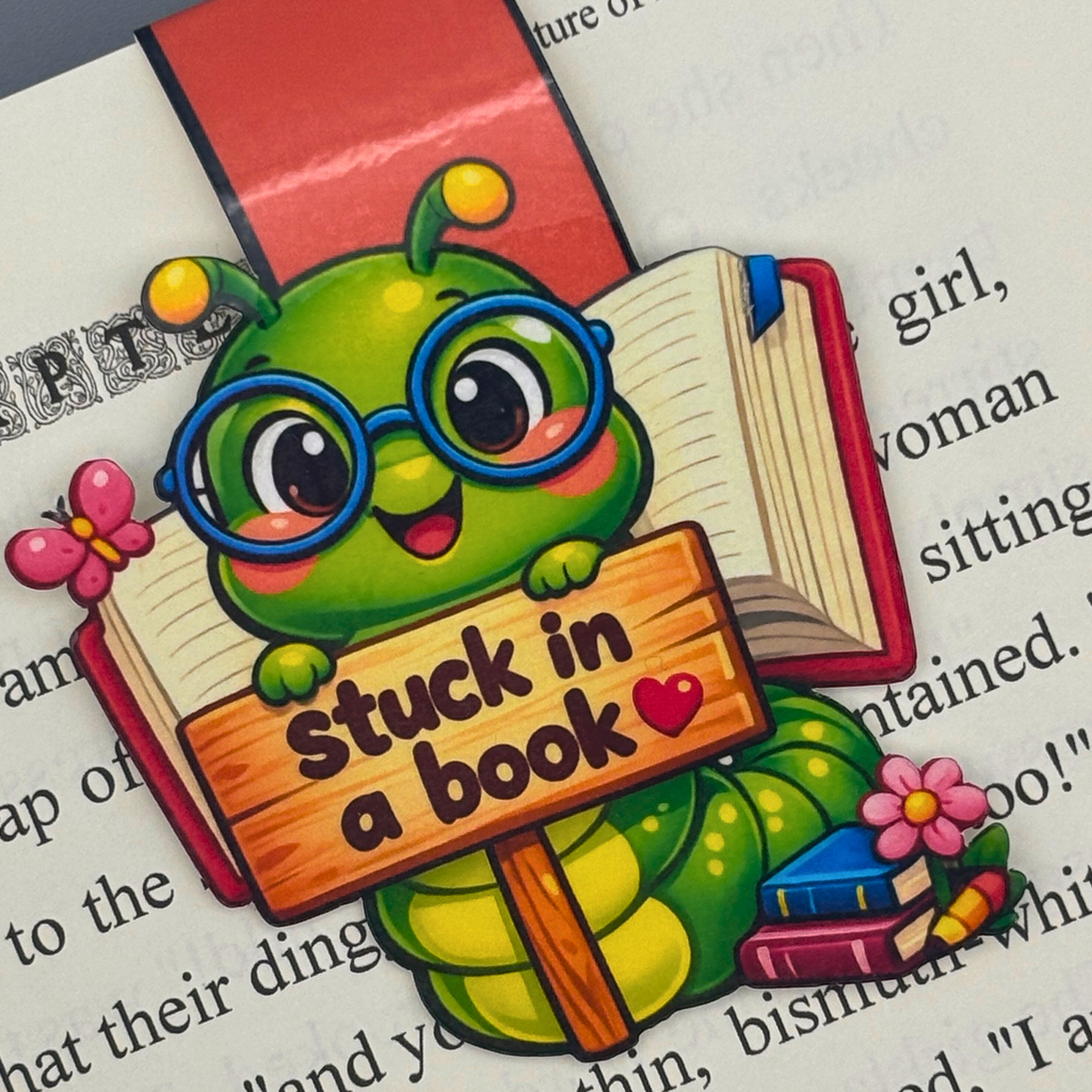 Stuck in a Book Caterpillar Magnetic Bookmark