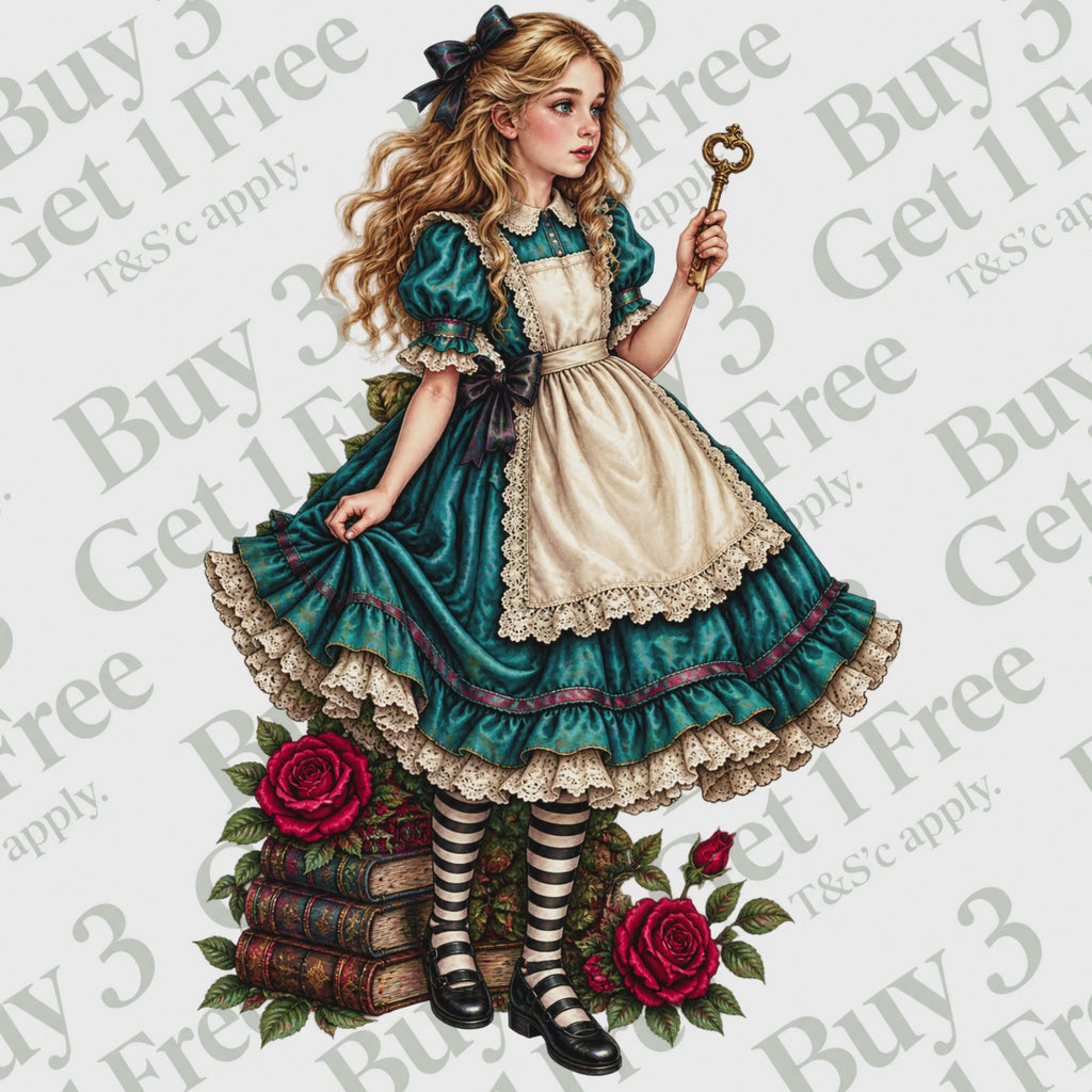 50 Alice in Wonderland Clipart PNGs | Digital Planner Stickers