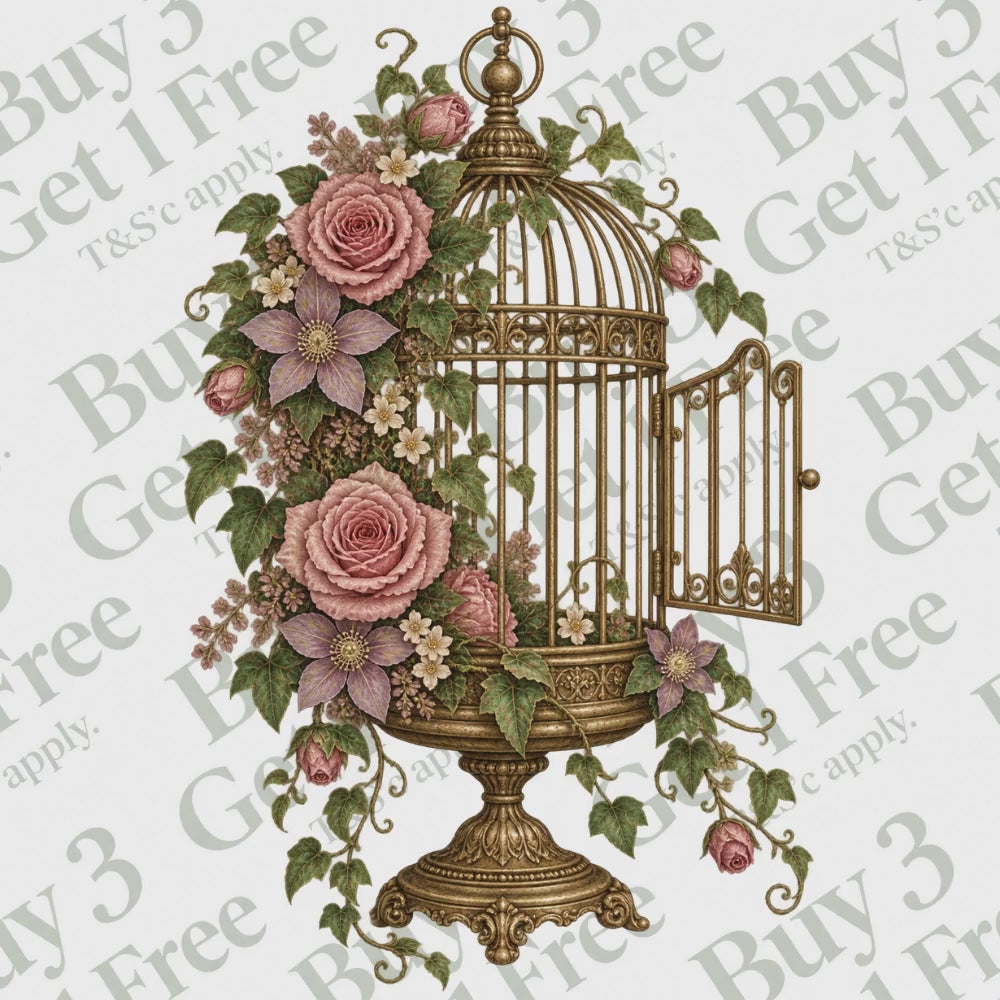 50 Vintage 1920s Flower Clipart PNGs | Digital Planner Stickers